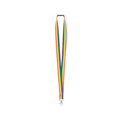 Lanyard Rainbow Multicolor com Mosquetão Giratório