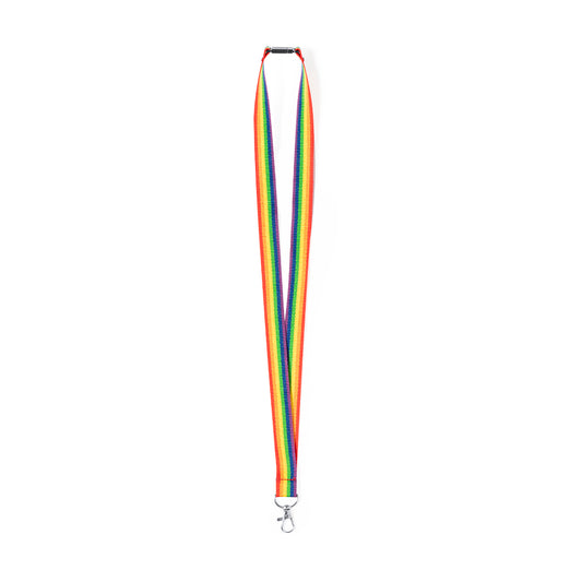 Lanyard Rainbow Multicolor com Mosquetão Giratório
