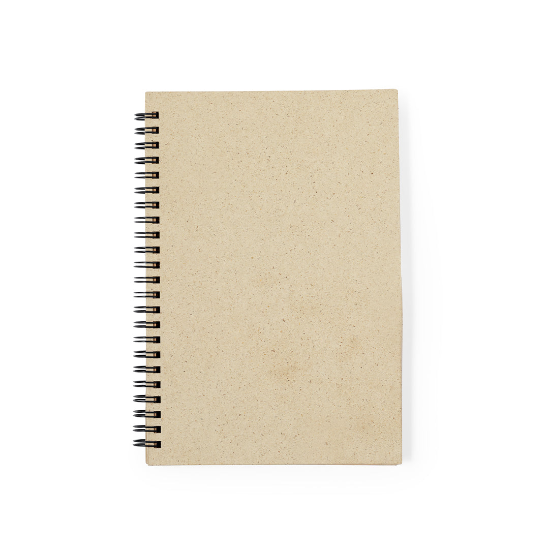 Libreta A5 sustentável com capas duras e papel de erva
