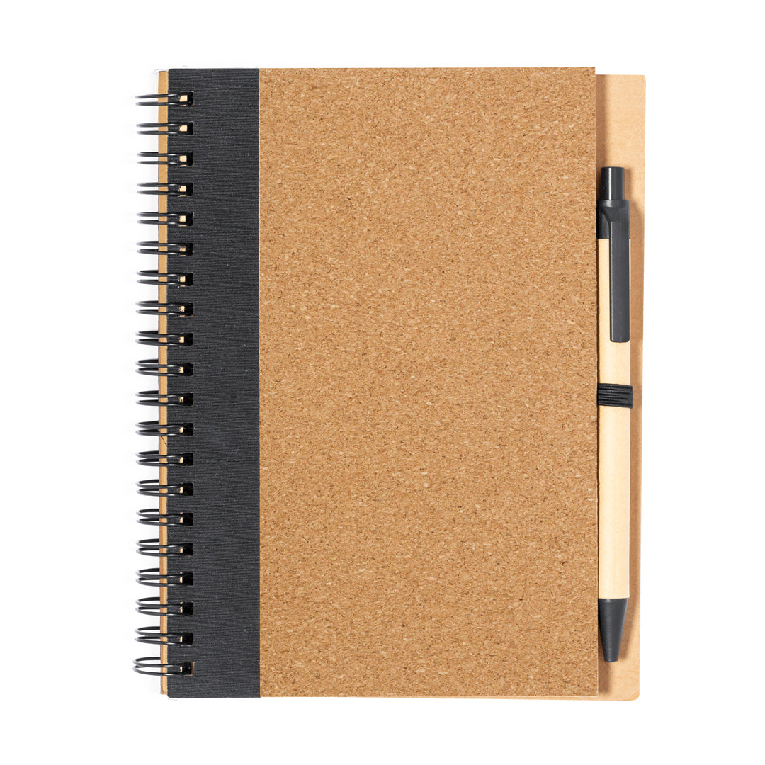 Conjunto Caderno e Caneta em Cortiça e Cartão Reciclado