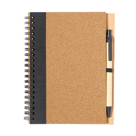 Conjunto Caderno e Caneta em Cortiça e Cartão Reciclado