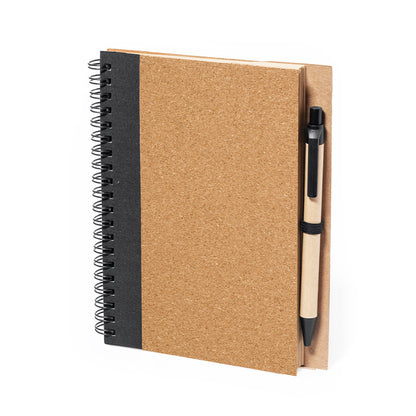 Conjunto Caderno e Caneta em Cortiça e Cartão Reciclado