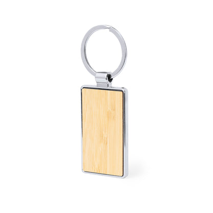 Porta-Chaves Elegante em Bambu e Metal Cromado