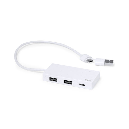 Nagent - Hub USB 2.0 com Pedra Natural e Tipo C