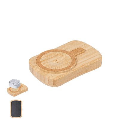 Gustaf Power Bank Solar em Bambu 5000mAh