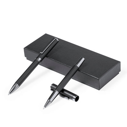 Conjunto Elegante de Caneta e Roller Preto Mate