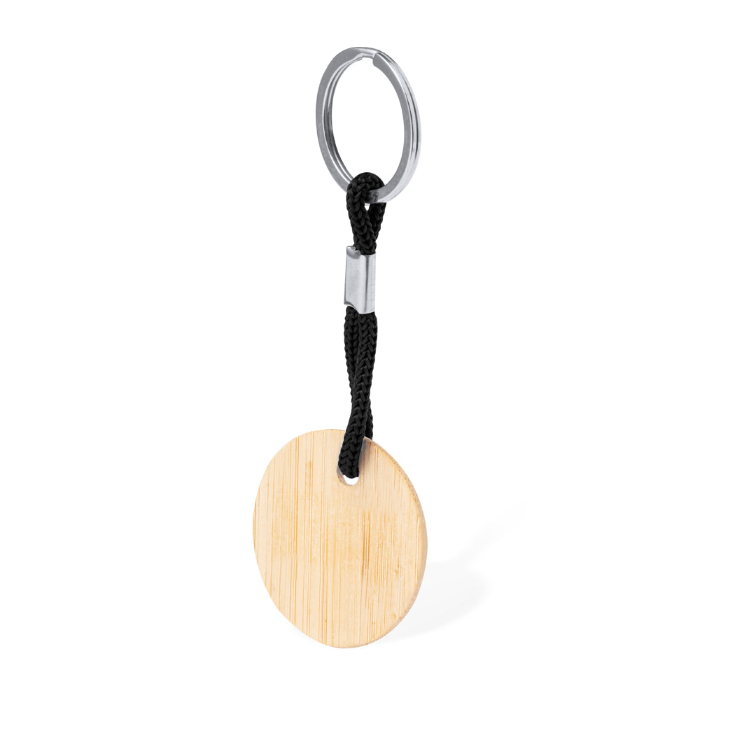 Porta-Chaves Redondo em Bambu Personalizável