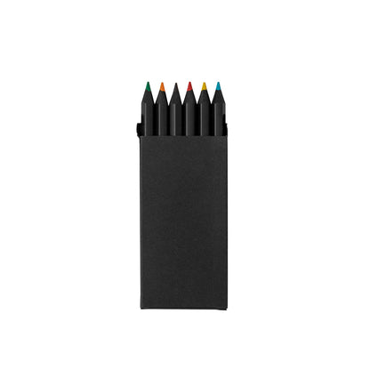 Conjunto de 6 Lápis de Madeira Preto com Estojo