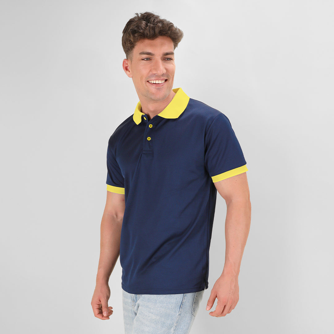 Polo Técnico Azul Marinho em Poliéster Respirável