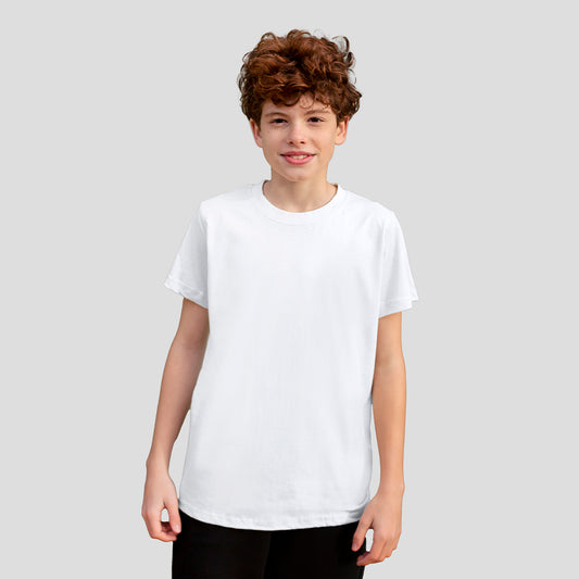 Camiseta Infantil Branca 100% Algodão Confortável