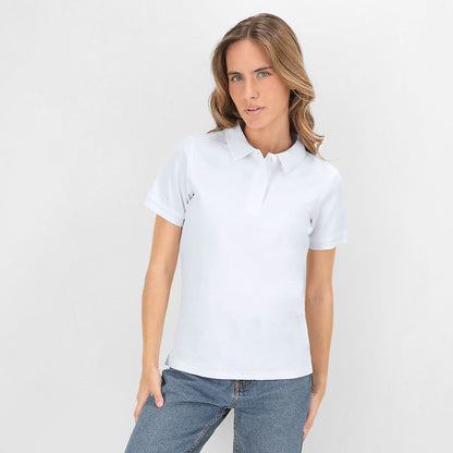 Polo Mulher Branco em Algodão 100% Confortável