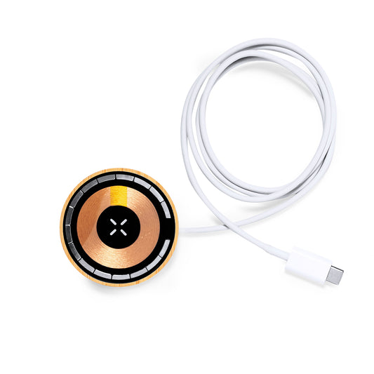 Carregador Sem Fios 15W com Base em Bambu e Magsafe