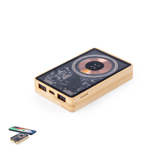 Bateria Externa Transparente 5000mAh com Bambu