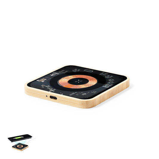 Carregador Sem Fios 15W - Design Inovador em Bambu