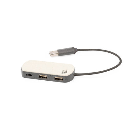 Nylox - Porta USB Sustentável com 3 Portas e Fibra de Café