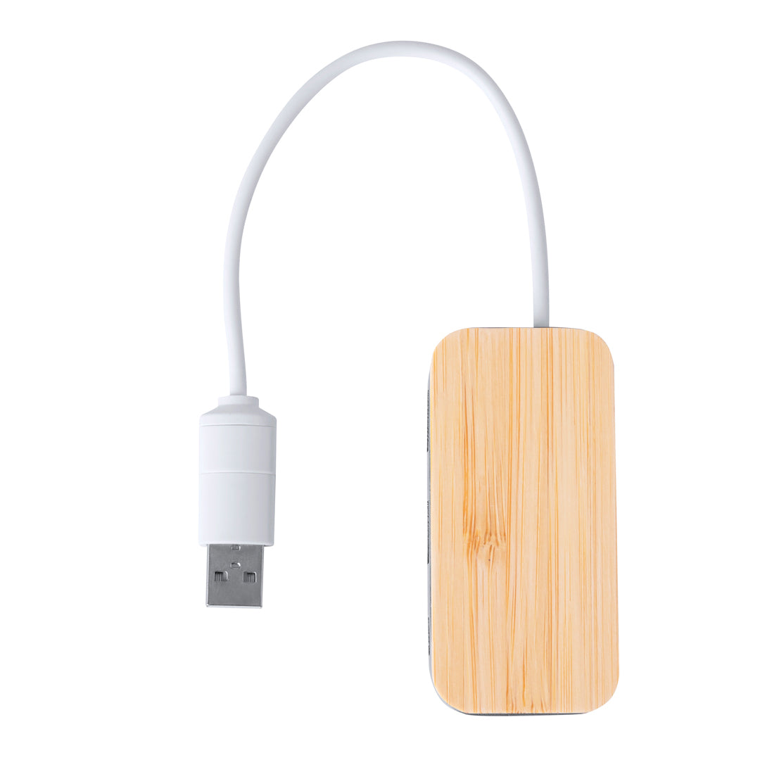 Porta USB 2.0 em Alumínio Reciclado e Bambu