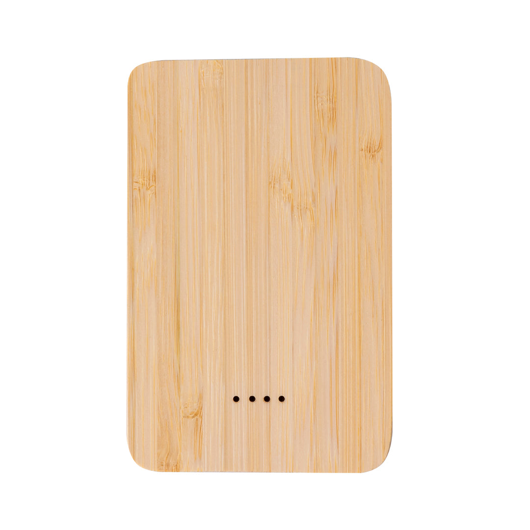 Power Bank 5000mAh em Alumínio Reciclado e Bambu