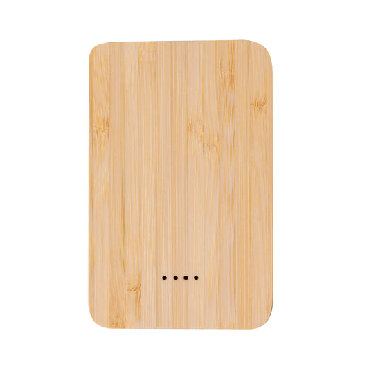 Power Bank 5000mAh em Alumínio Reciclado e Bambu