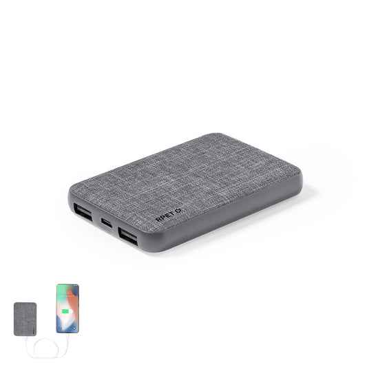 Power Bank Syrong 5.000mAh RPET com USB e Tipo C