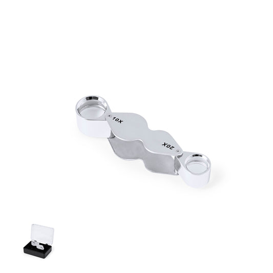 Lupa Plegável Dupla 10x/20x em Metal Resistente