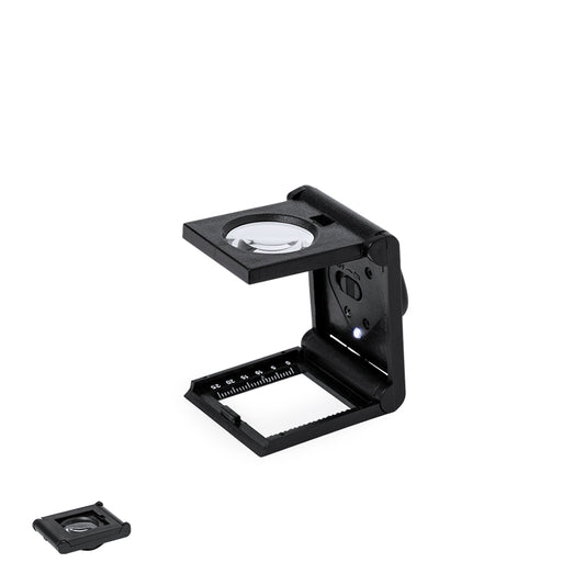 Lupa Plegável 8X com Luz LED e Régua Compacta