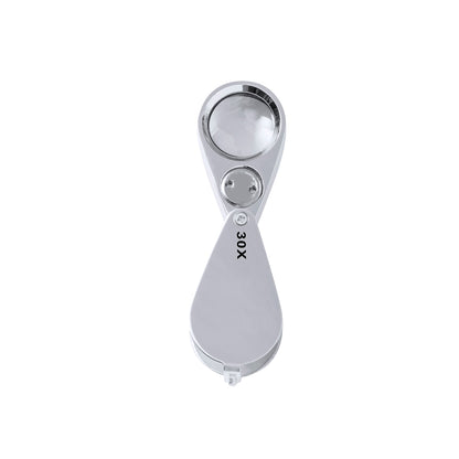 Lupa Plegável Yoplin 30X com LED e Estojo