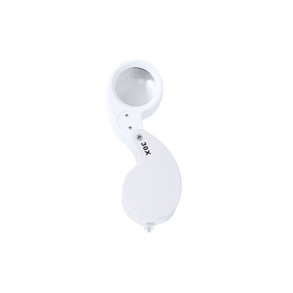 Lupa Plegável 30X com Luz LED e Estojo Proteção