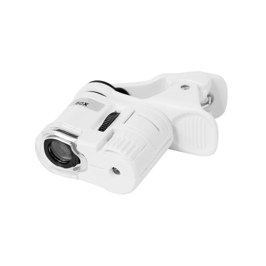 Microscópio de Bolso Ajustável até 60x com Luz LED e UV