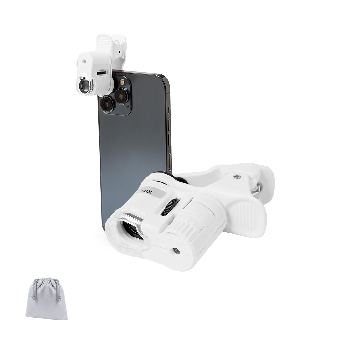 Microscópio de Bolso Ajustável até 60x com Luz LED e UV
