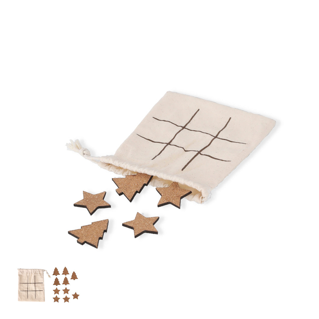 Jogo Três em Linha em Cortiça Natural