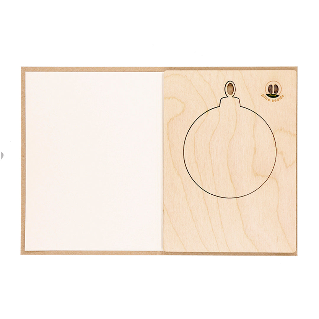 Conjunto Postal de Natal Sustentável com Adorno de Madeira