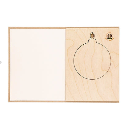Conjunto Postal de Natal Sustentável com Adorno de Madeira