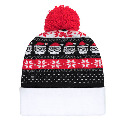 Gorro Natalício com Luzes LED e Pom Pom Colorido