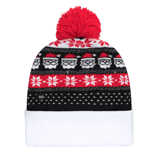 Gorro Natalício com Luzes LED e Pom Pom Colorido