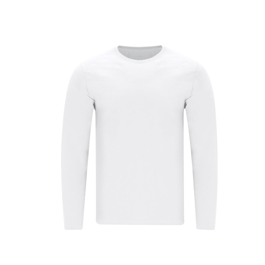 Camiseta Manga Longa Branca 100% Algodão Suave