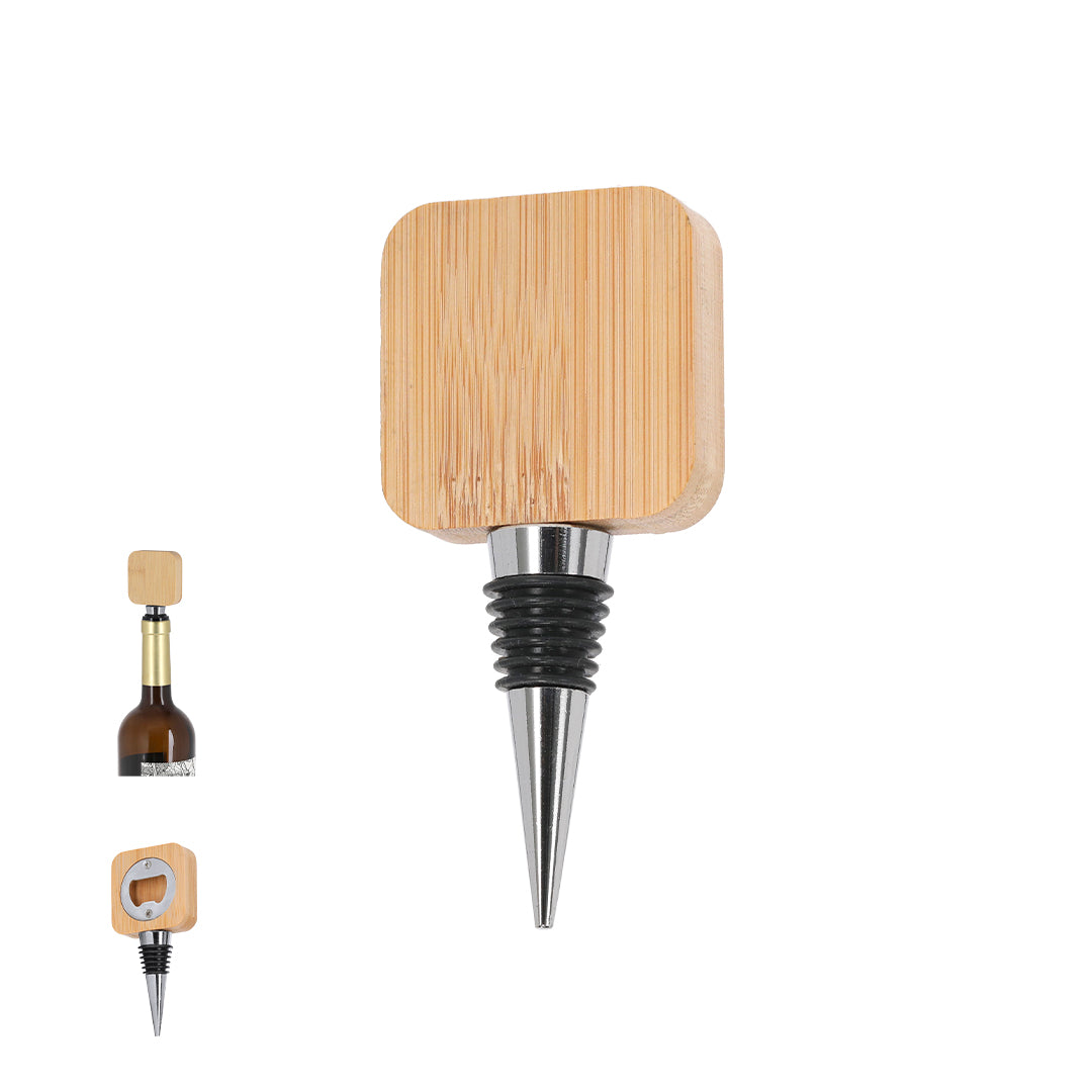 Pomni - Tampa para Garrafas com Abridor em Bambu