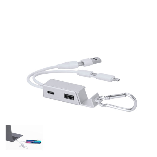Carregador USB 'Leony' em Alumínio Reciclado Dual Output