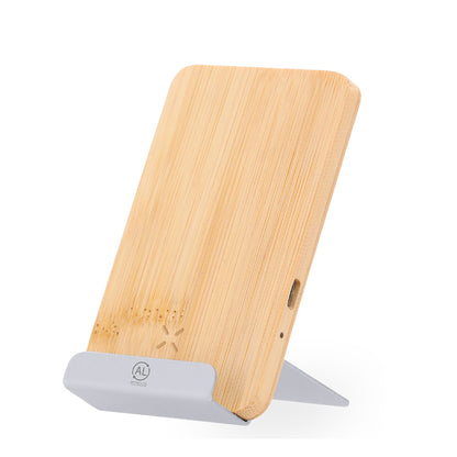 Carregador Sem Fio 15W em Bambu e Alumínio Reciclado