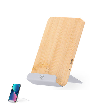 Carregador Sem Fio 15W em Bambu e Alumínio Reciclado