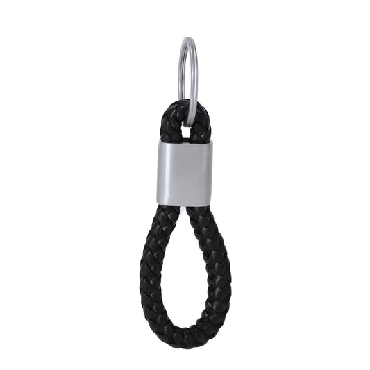 Chaveiro Elegante com Cordão Trançado e Detalhe em Liga