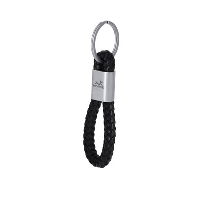 Chaveiro Elegante com Cordão Trançado e Detalhe em Liga
