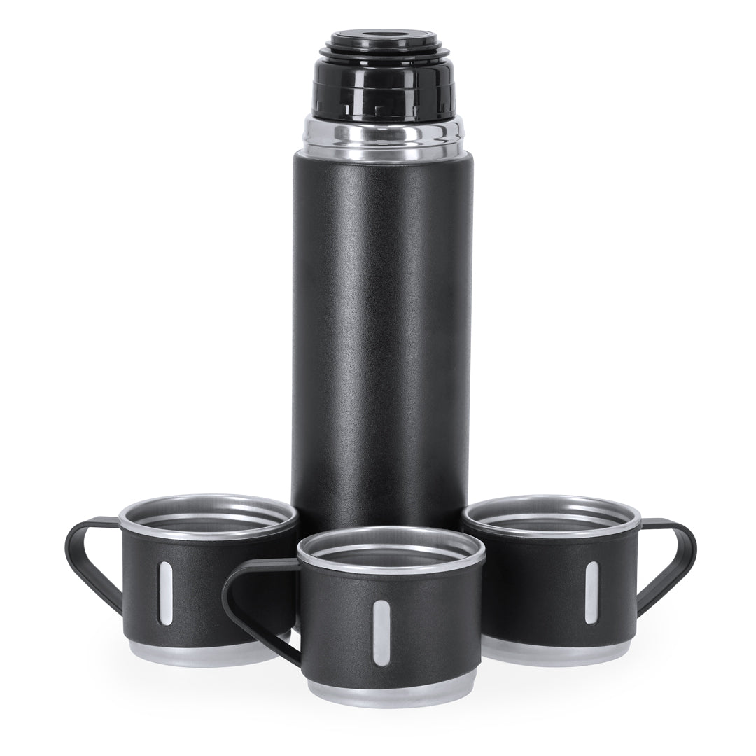 Set Termo e 3 Chávenas em Aço Inox 420ml