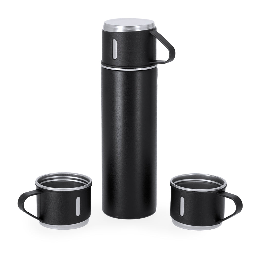 Set Termo e 3 Chávenas em Aço Inox 420ml