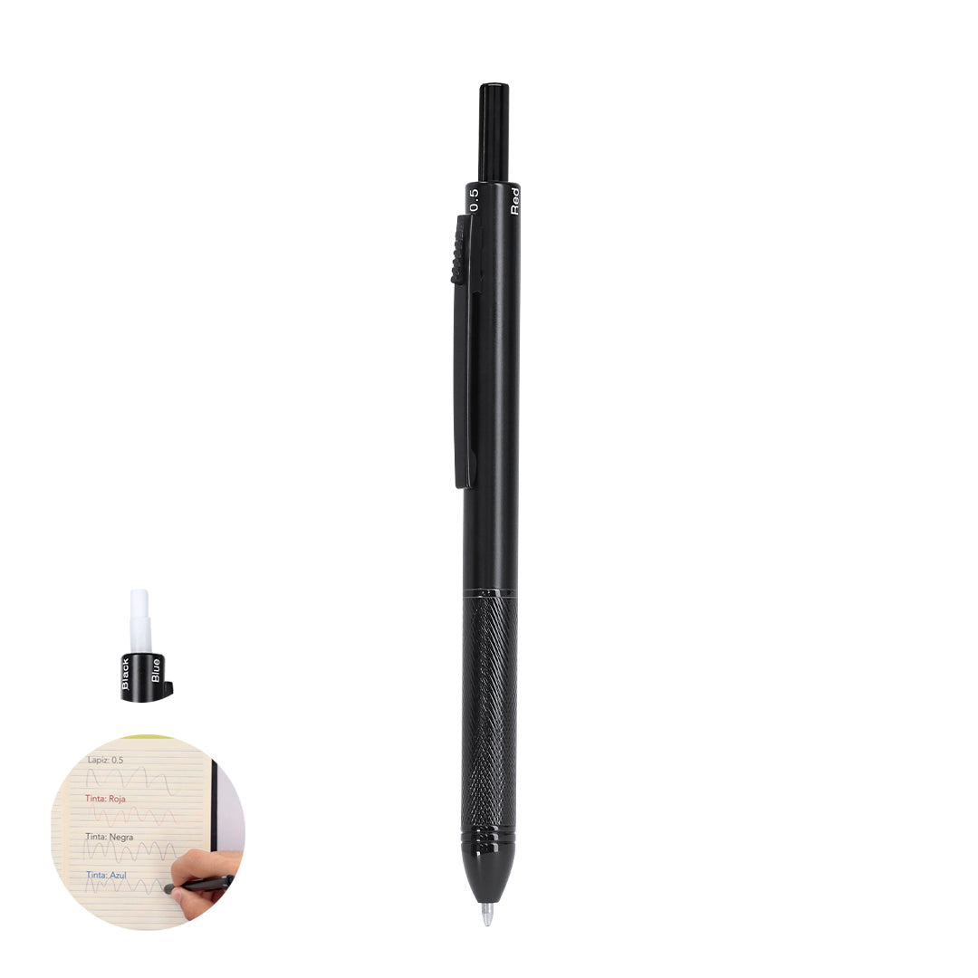 Caneta 4 em 1 e Lapiseira em Alumínio Resistente