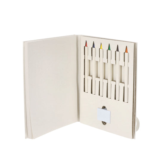 Set de Lápis de Cor Ecológicos com Bloco de Notas