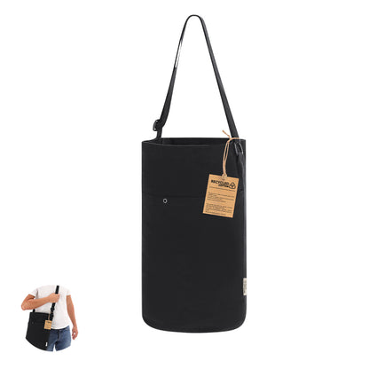 Bolsa Cilíndrica em Canvas Reciclado Preta