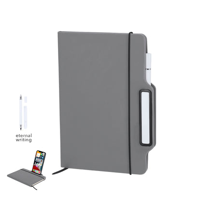 Porta-bloco de Notas em Couro PU com Caneta Eterna