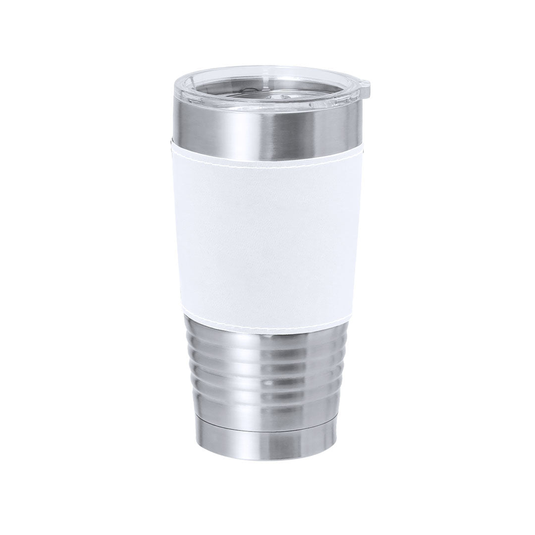 Vaso Térmico em Aço Inox 420ml com Banda PU Elegante
