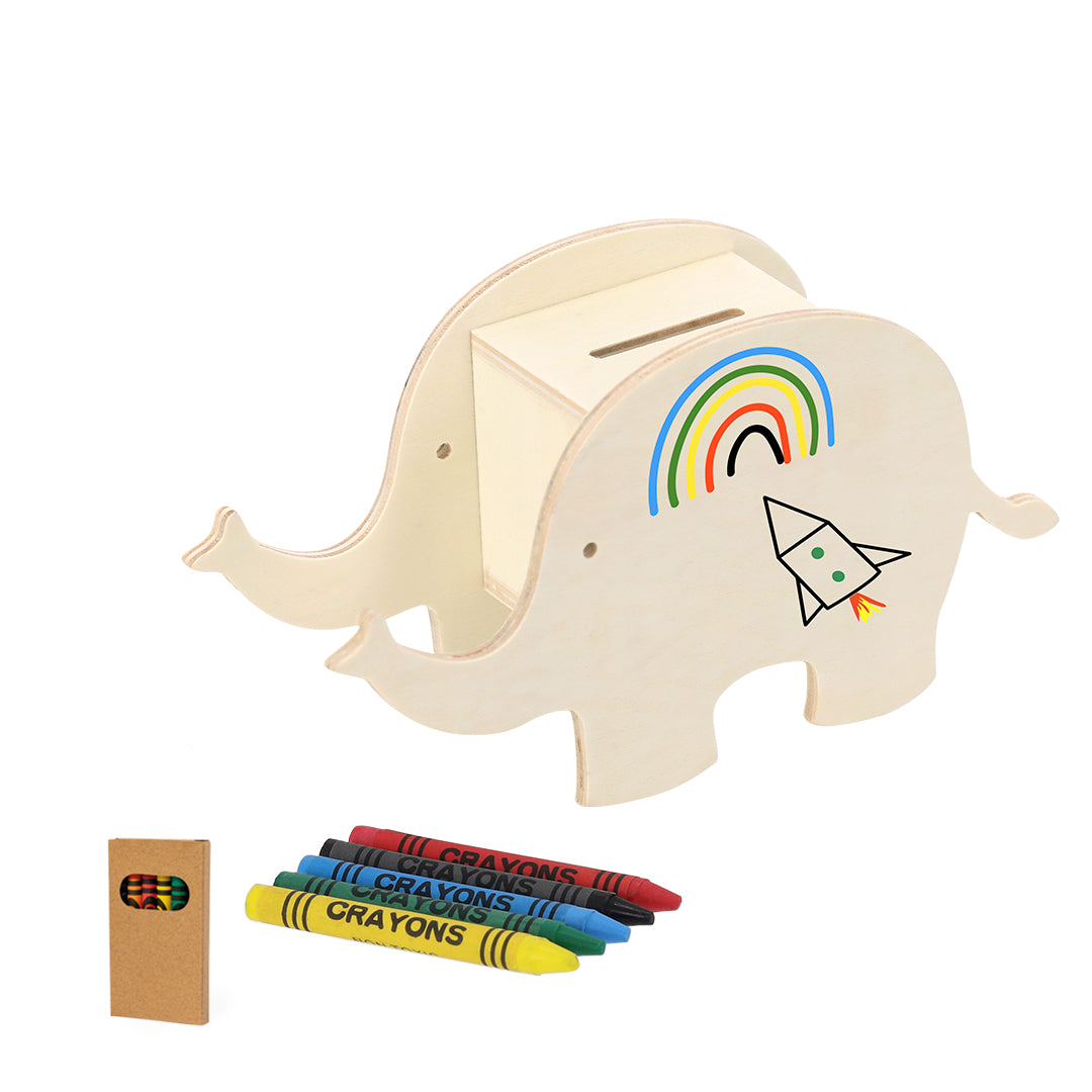 Poupança Divertida com Cofre de Madeira Personalizável