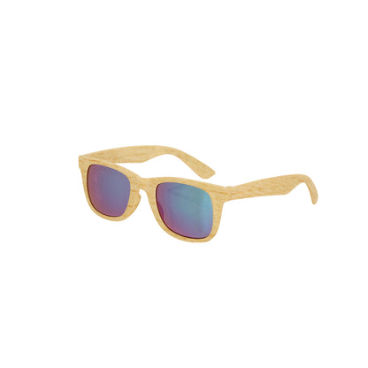 Óculos de Sol Estilo Madeira com Lentes Espelho Verde
